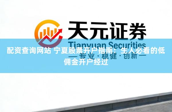 配资查询网站 宁夏股票开户指南：生人必看的低佣金开户经过