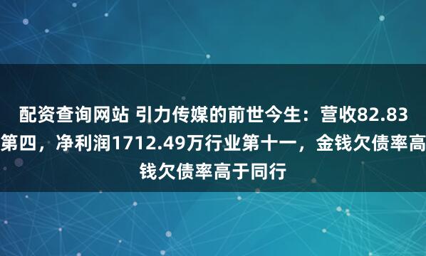 配资查询网站 引力传媒的前世今生：营收82.83亿行业第四，净利润1712.49万行业第十一，金钱欠债率高于同行
